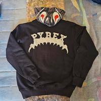 Felpa pyrex nera con cappuccio