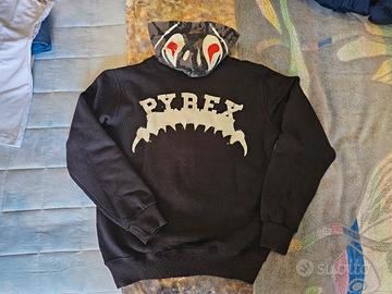 Felpa pyrex nera con cappuccio