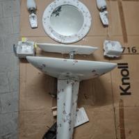 set completo lavandino POZZI anni 60 floreale