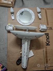 set completo lavandino POZZI anni 60 floreale