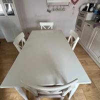 TAVOLO DA CUCINA ALLUNGABILE IN LEGNO BIANCO