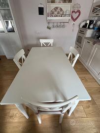 TAVOLO DA CUCINA ALLUNGABILE IN LEGNO BIANCO