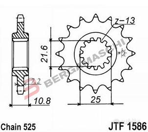 Pignone JT 15 denti Yamaha R6 Tdm 850