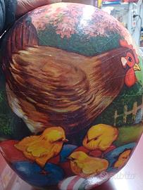 uovo pasquale vintage in cartapesta