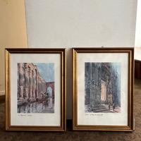 Coppia di quadri di Milano fine Ottocento