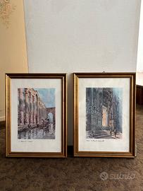 Coppia di quadri di Milano fine Ottocento