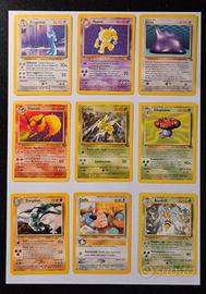 Lotto Carte Pokémon rare set base  jungle fossil 