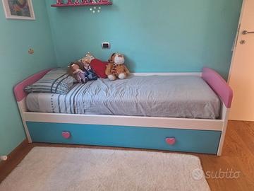 Letto singolo con secondo letto estraibile
