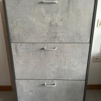 Scarpiera grigio cemento e bianco