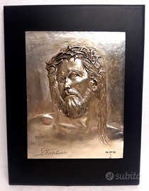 CHIAROLANZA opera CRISTO ARGENTO 925 certificato