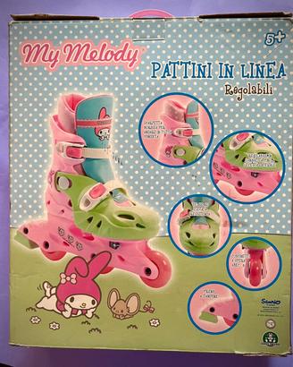 Pattini in linea 'MyMelo' bimba, n.31-34 rosa