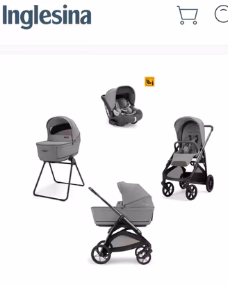 Trio Inglesina Aptica, crystal grey,base CAB 
