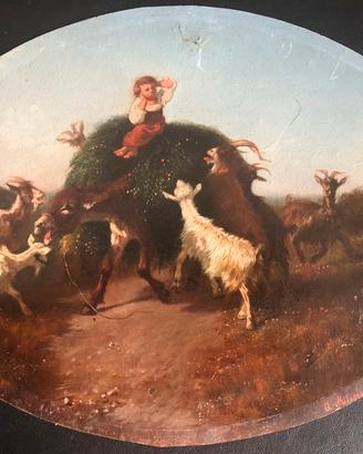Dipinto antico Antonio Milone 1866
