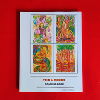 Trees and flowers coloring book