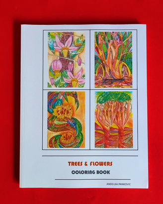 Trees and flowers coloring book