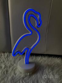 Lampada LED fenicottero luce blu decorativa