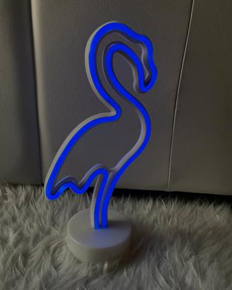 Lampada LED fenicottero luce blu decorativa