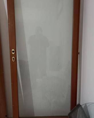 Porta per esterno in legno trattato senza profili