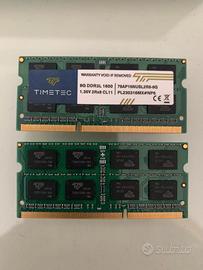 16 GB ram ddr3, sodimm, 2x8GB, 1600MHz