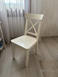Sedia in legno bianca IKEA