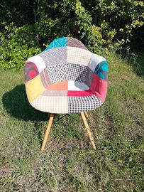 Sedia poltrona patchwork stile nordico 