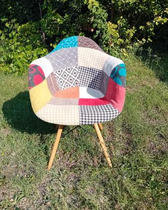 Sedia poltrona patchwork stile nordico 