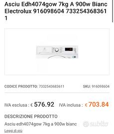 ASCIUGATRICE ELECTROLUX Classe A++