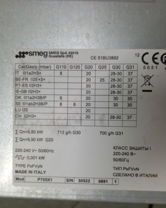 PIANO COTTURA SMEG