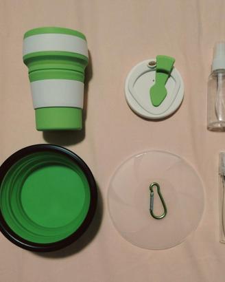 Set da viaggio/campeggio (tazza + ciotola + altro)