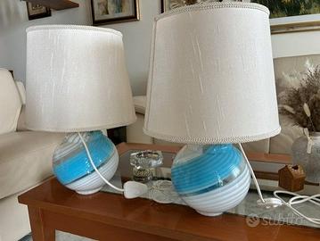 2 lampade da comodino in vetro Murano