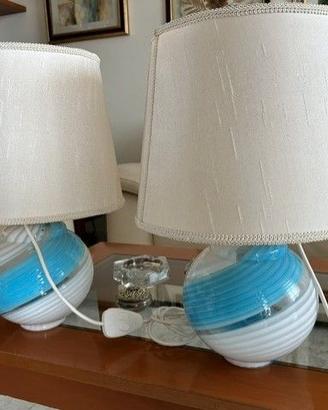2 lampade da comodino in vetro Murano
