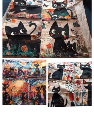 3 set da 4 federe 45x45cm Gatti NUOVE