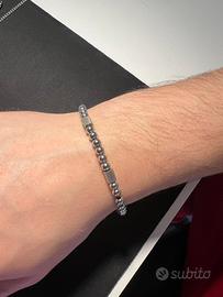 Bracciale elastico con sfere metalliche unisex