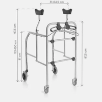 Girello ascellare con freni smontabile in acciaio