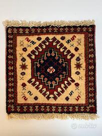 Mini Tappeto Orientale Annodato a Mano 30x30 cm