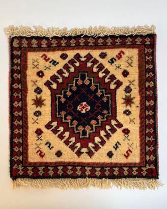Mini Tappeto Orientale Annodato a Mano 30x30 cm