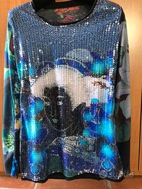 Desigual maglia a maniche lunghe con paillettes