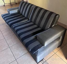 Divano 3 posti moderno in tessuto grigio/antracite