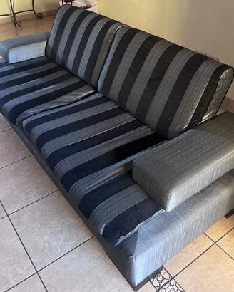 Divano 3 posti moderno in tessuto grigio/antracite