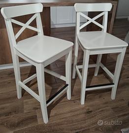 Sgabelli bar con schienale, in legno