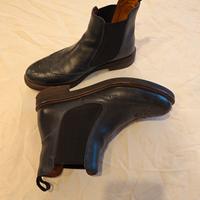 Stivaletto donna blu vera pelle