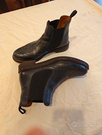 Stivaletto donna blu vera pelle