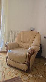 Divano e poltrona in pelle