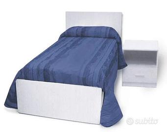 Set letto singolo c/comodino "DERBY" bianco alpes