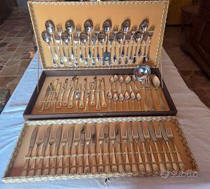 Set posate da 12 acciaio 18/10 e placcatura oro