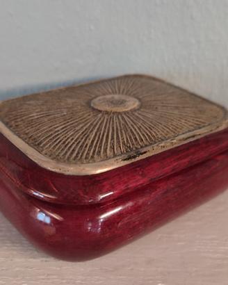 Scatola cofanetto portagioie legno argento 925