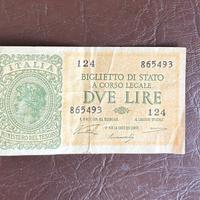 Biglietto da 2 lire italiane 1944
