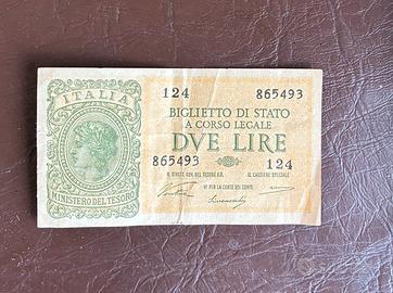 Biglietto da 2 lire italiane 1944