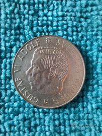 Moneta re Gustavo V 1 corona 1966