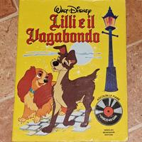 libro   lilli e il  vagabondo  con disco  1983